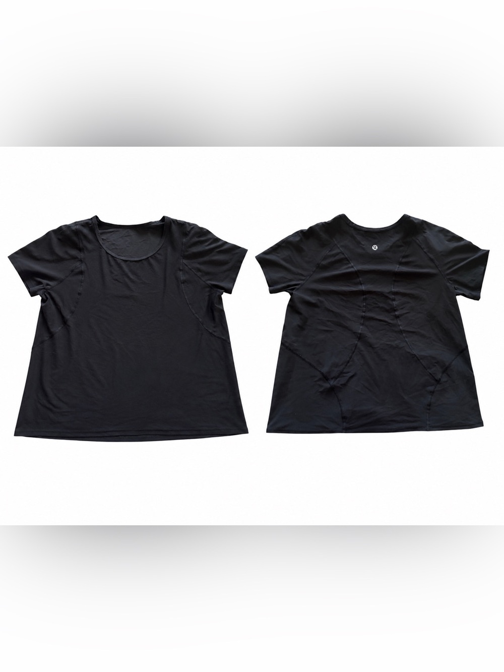 Lulu Lemon Black Women's Short Sleeve Scoop Neck Top